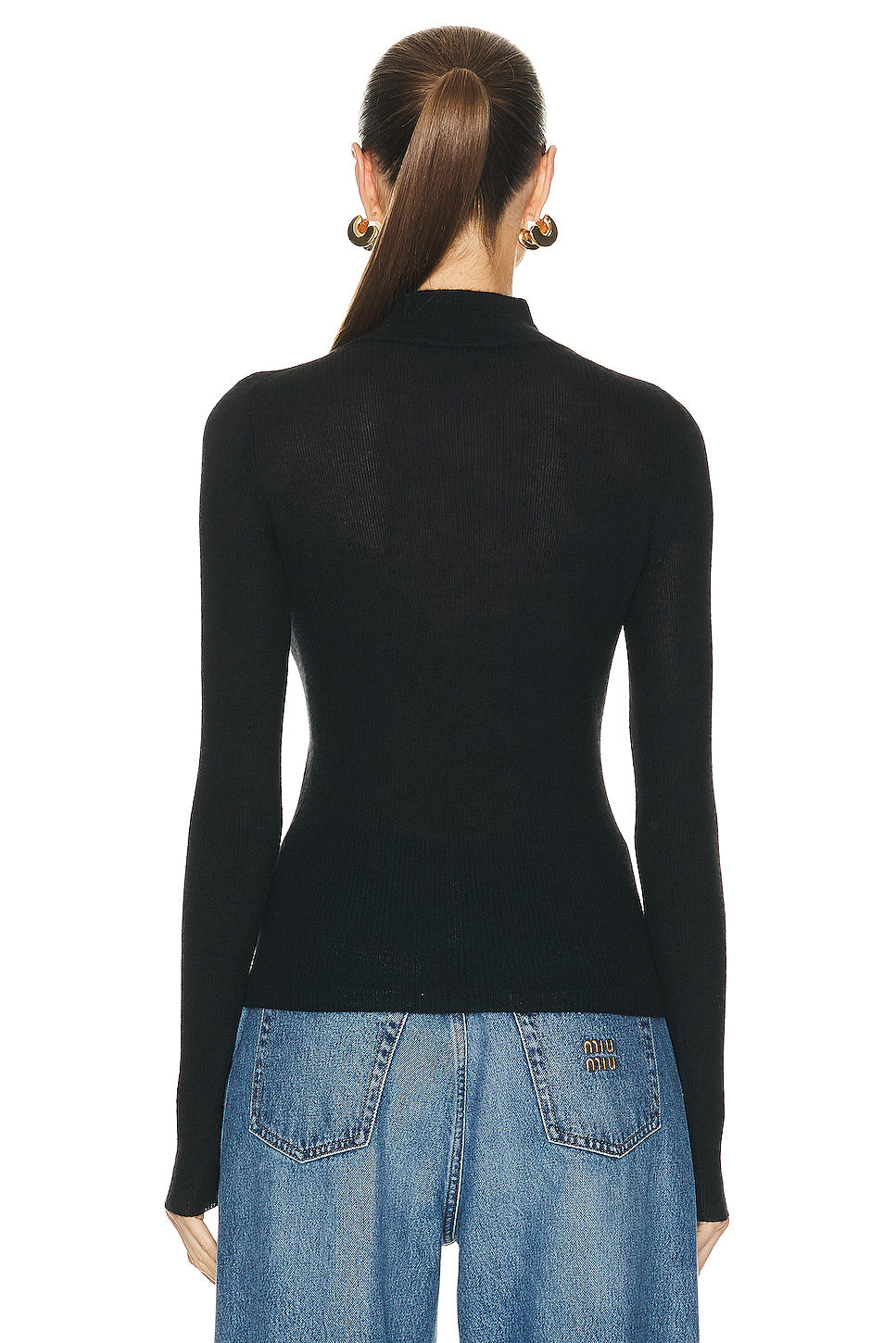 Base Layer Rib Turtleneck Top