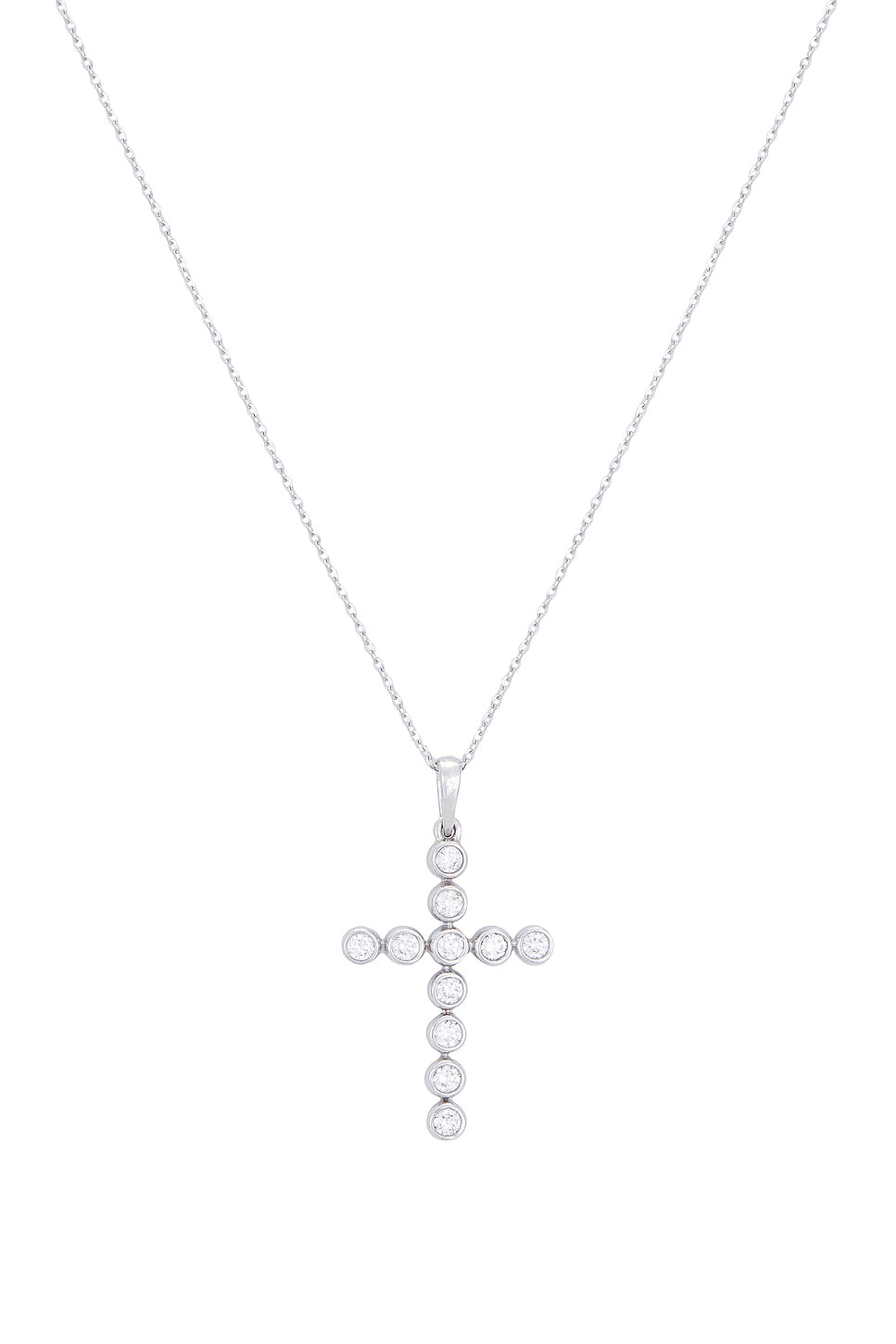 Diamond Bezel Cross Necklace