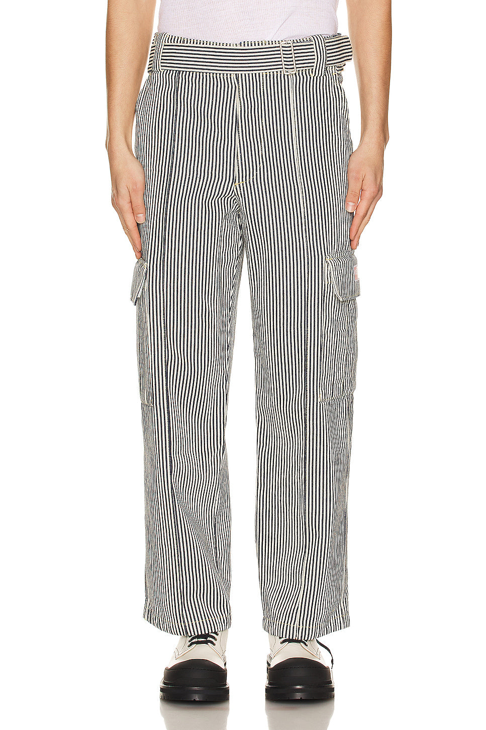 Striped Army Straight Jeans