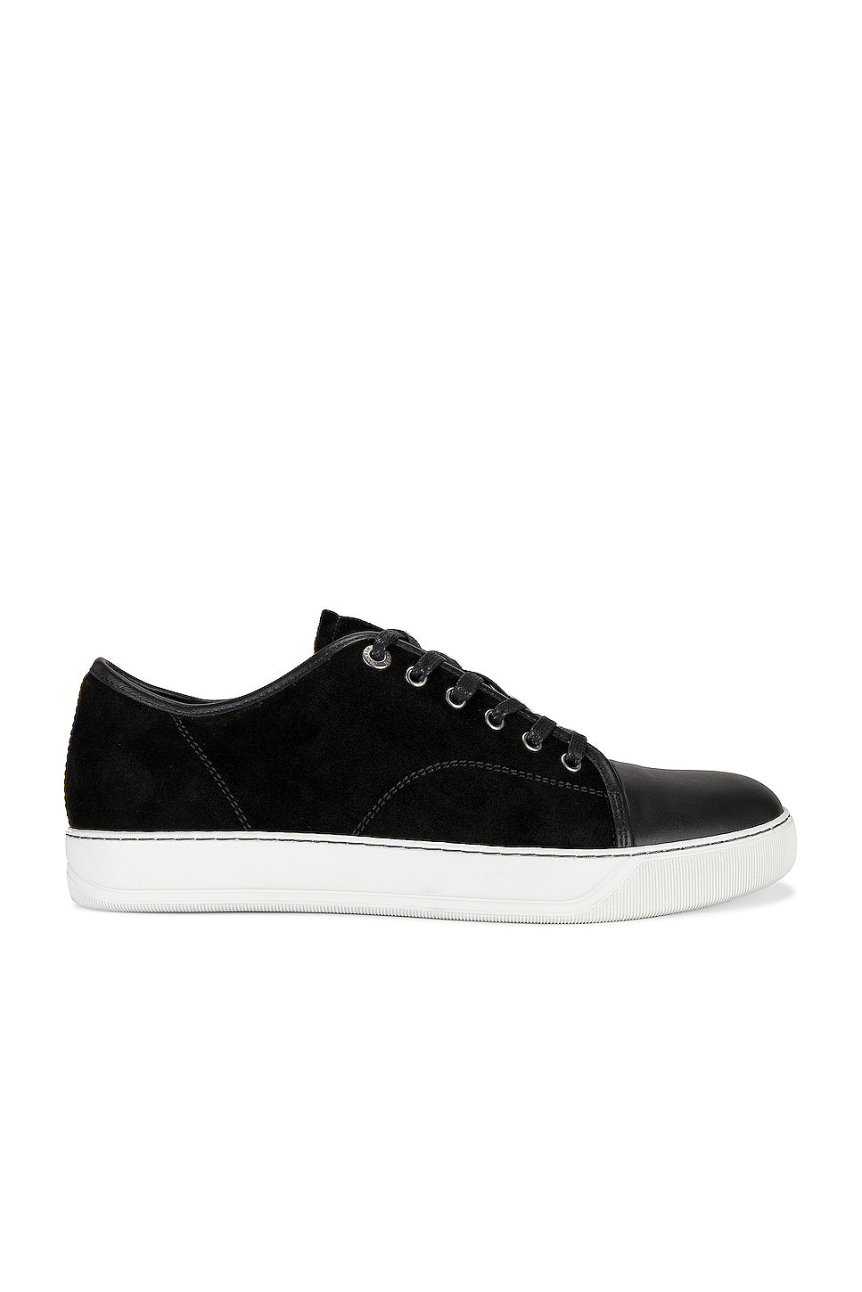 Suede And Nappa Captoe Low Top Sneaker