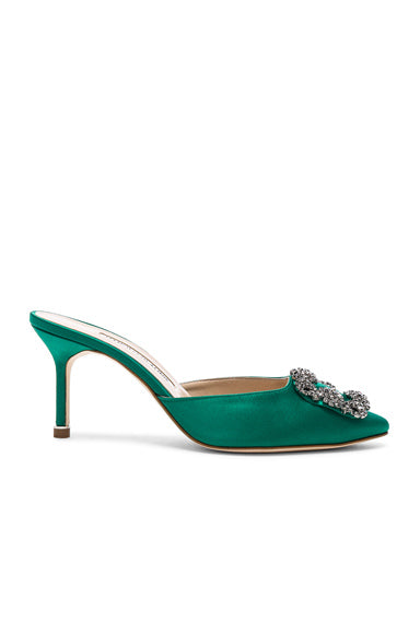 Satin Manolo Shoes Green Manolo Blahnik Olive Green Satin Hangisi