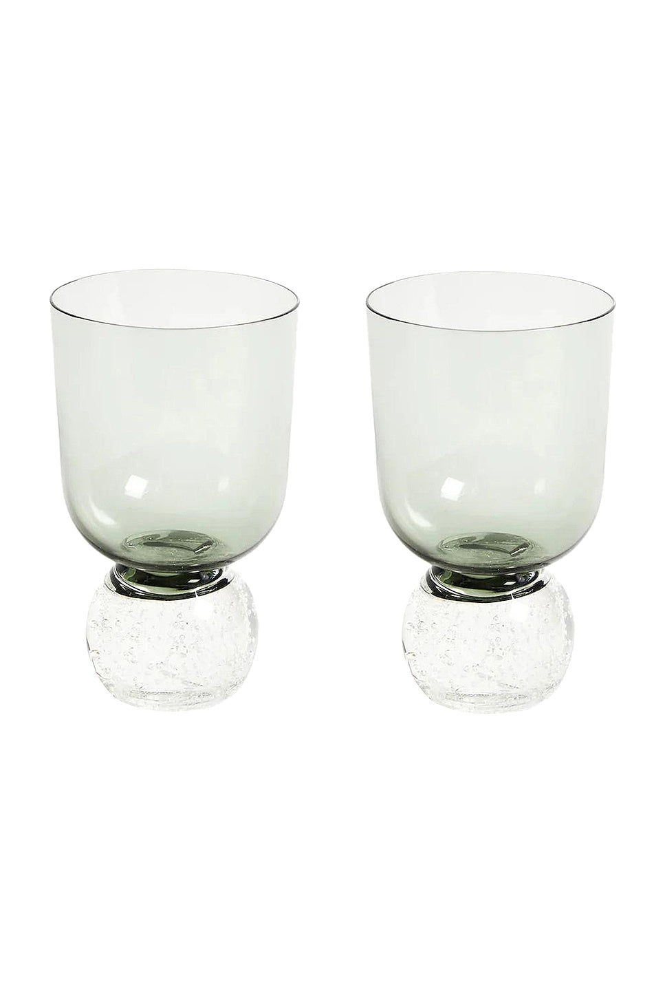 Hand Blown Bubble Glass Tumbler Set Of 2