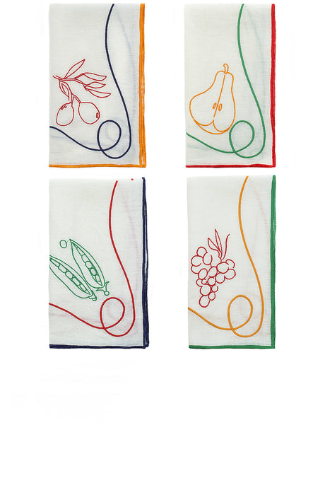 Embroidered Linen Napkins Set Of 4