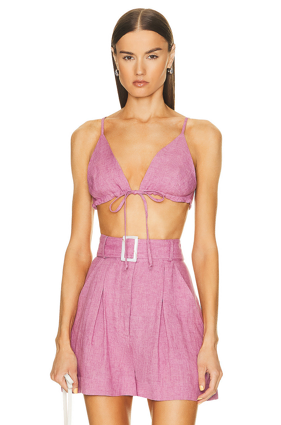 Triangle Tie Front Crop Top