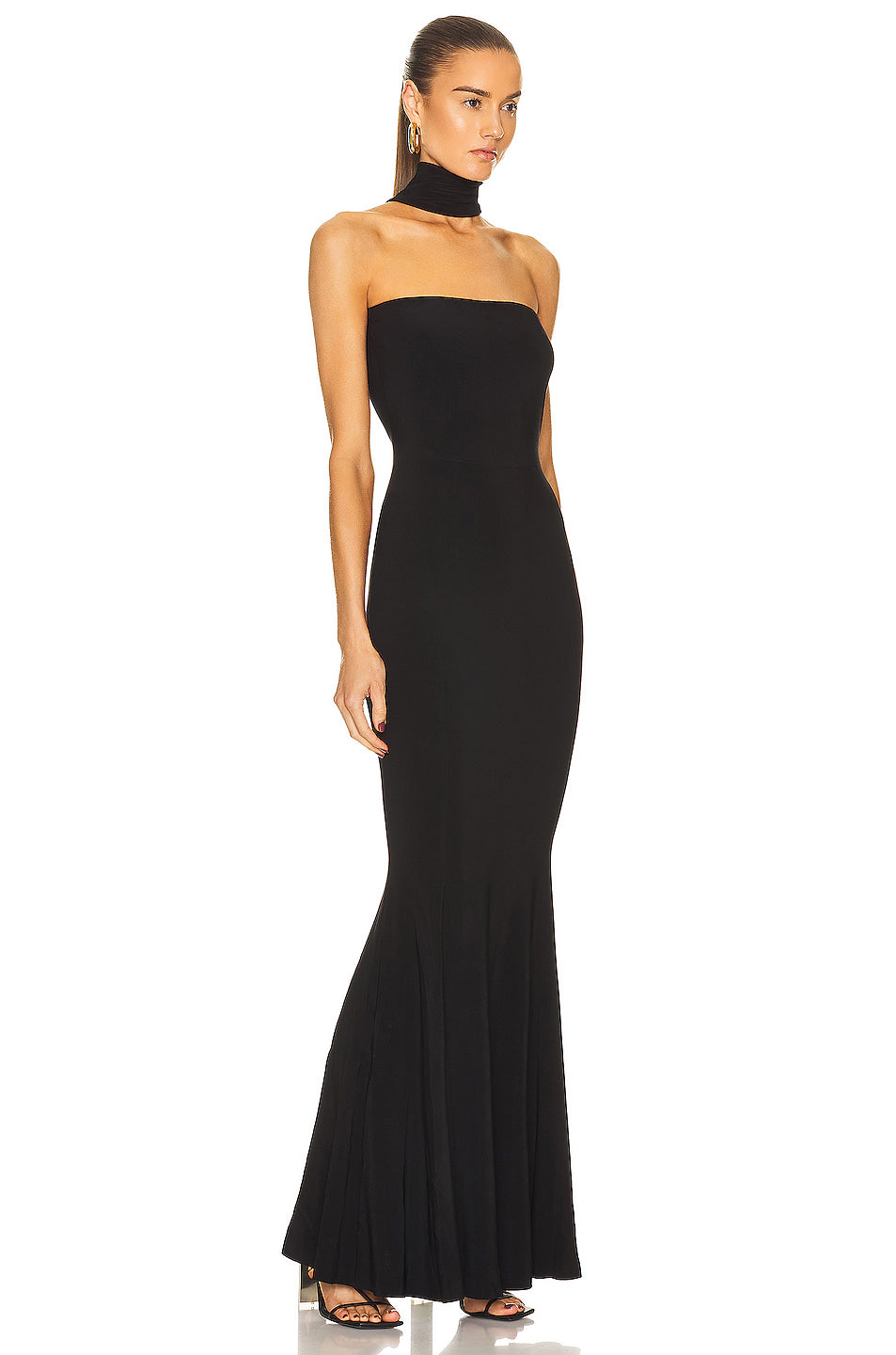 Turtleneck Strapless Fishtail Gown