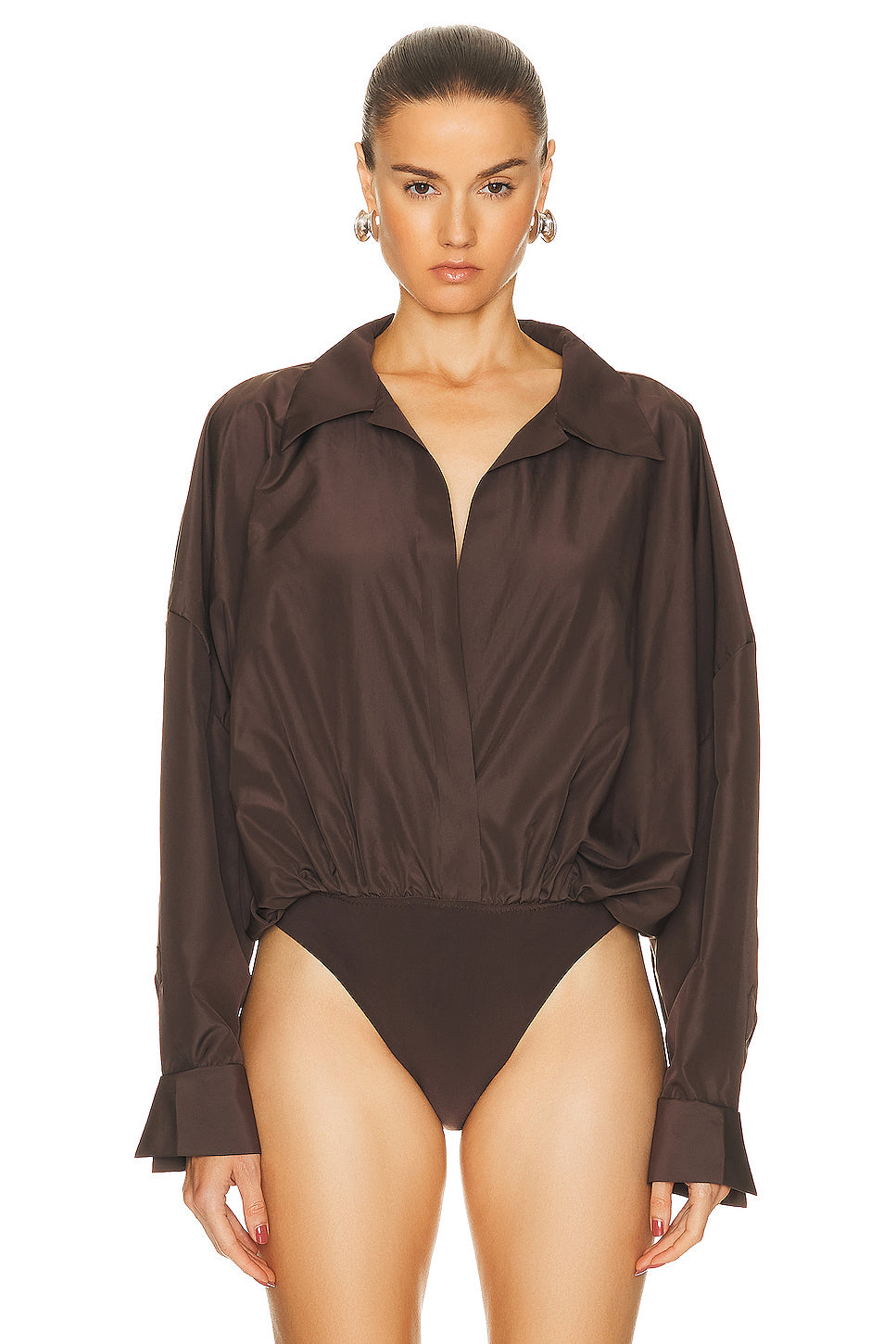 Super Oversized Boyfriend Shirt Bodysuit