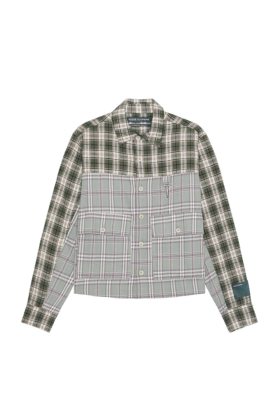 Cropped Split Flannel Shirt