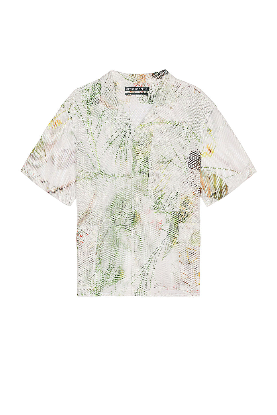 Desert Brush Printed Mesh Short Sleeve Cargo Shirt