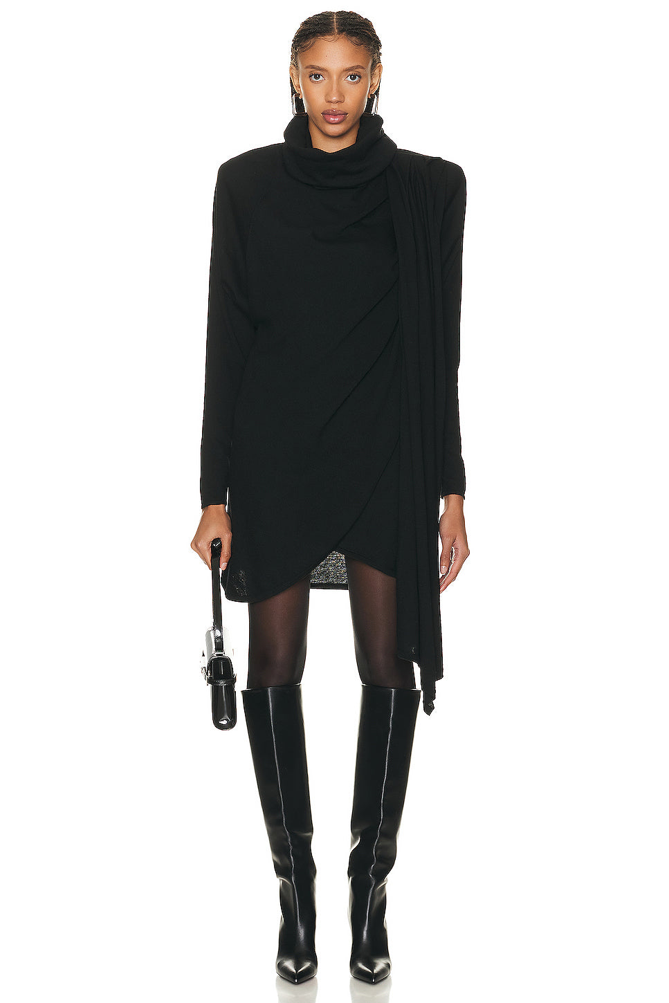 Hooded Draped Dress