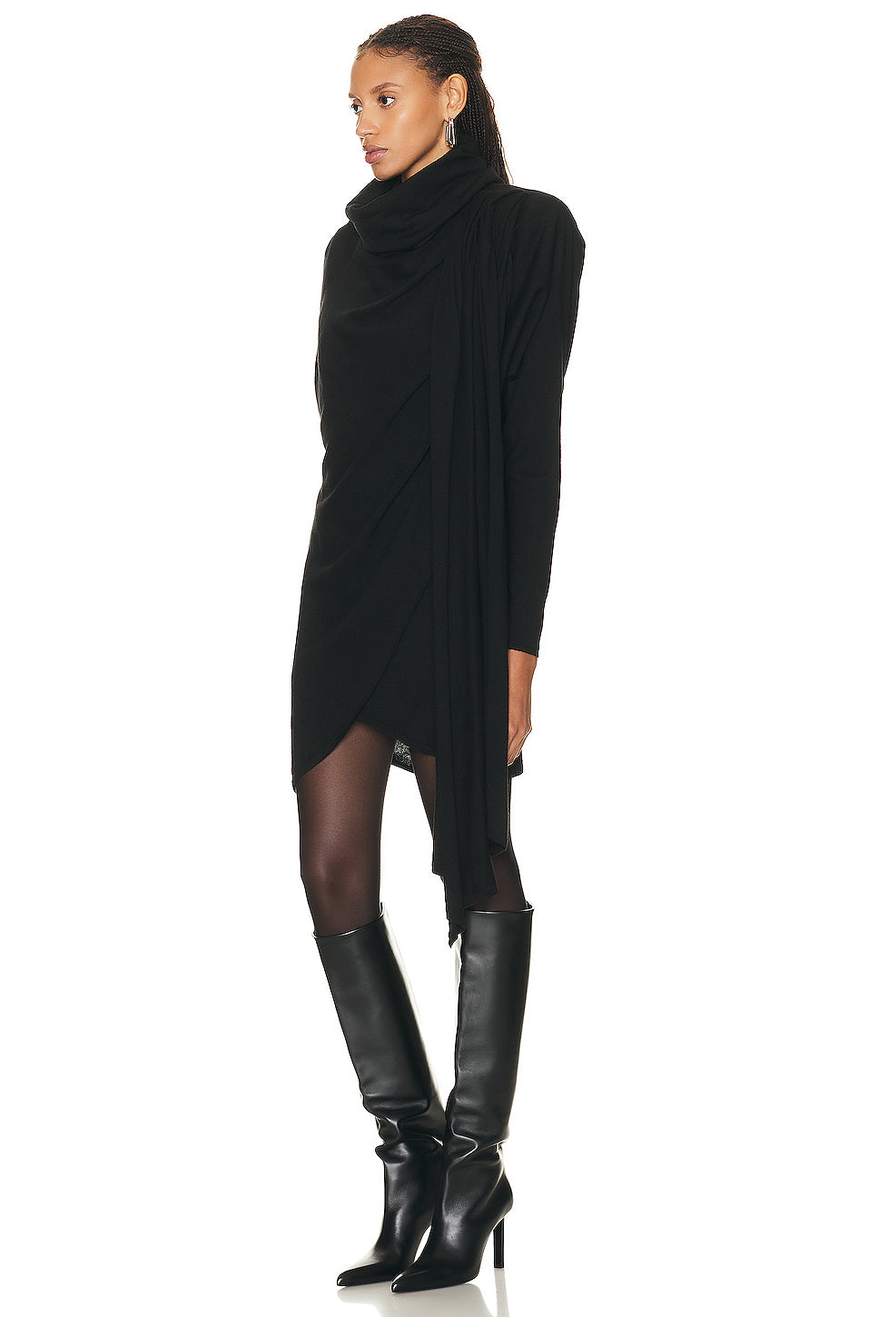 Hooded Draped Dress