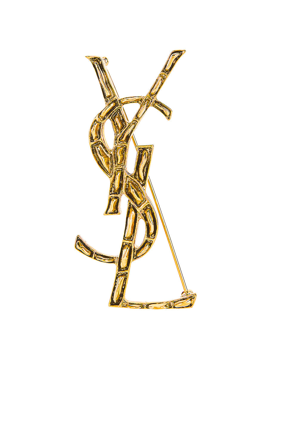 Textured Crocodile YSL Brooch