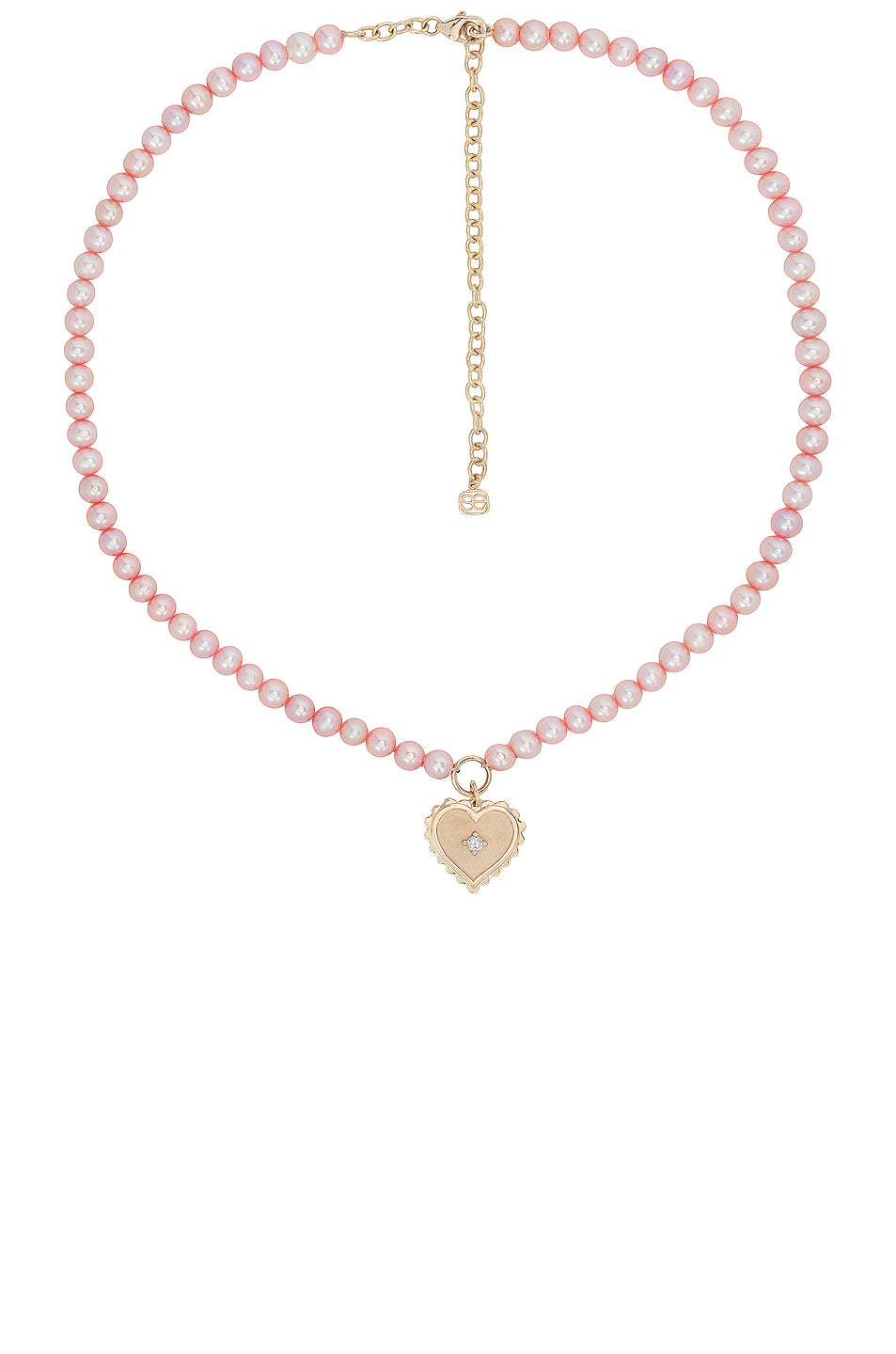 Scallop Heart Charm Beaded Choker