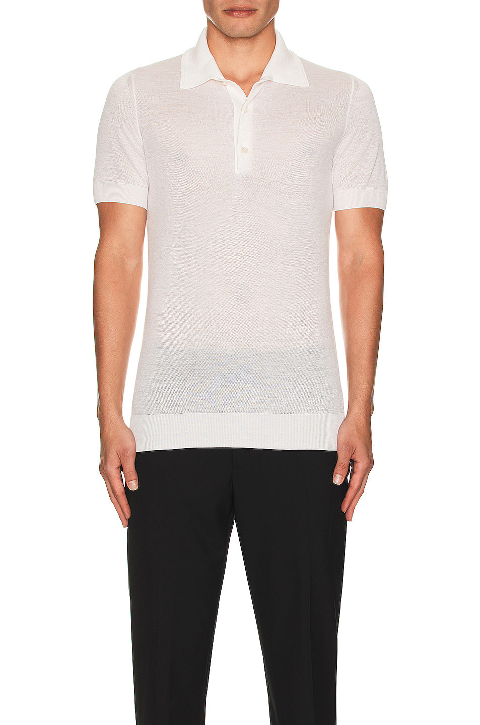 Piquet Short Sleeve Polo In Chalk