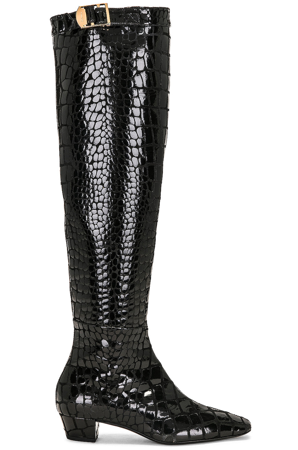 Printed Croco 90's Over the Knee Boot