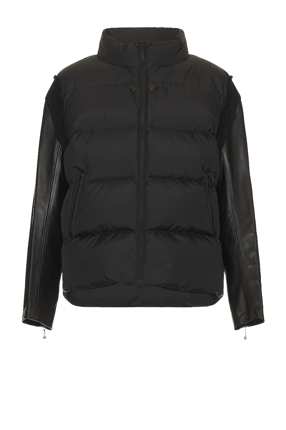 Leather Sleeve Puffer Blouson