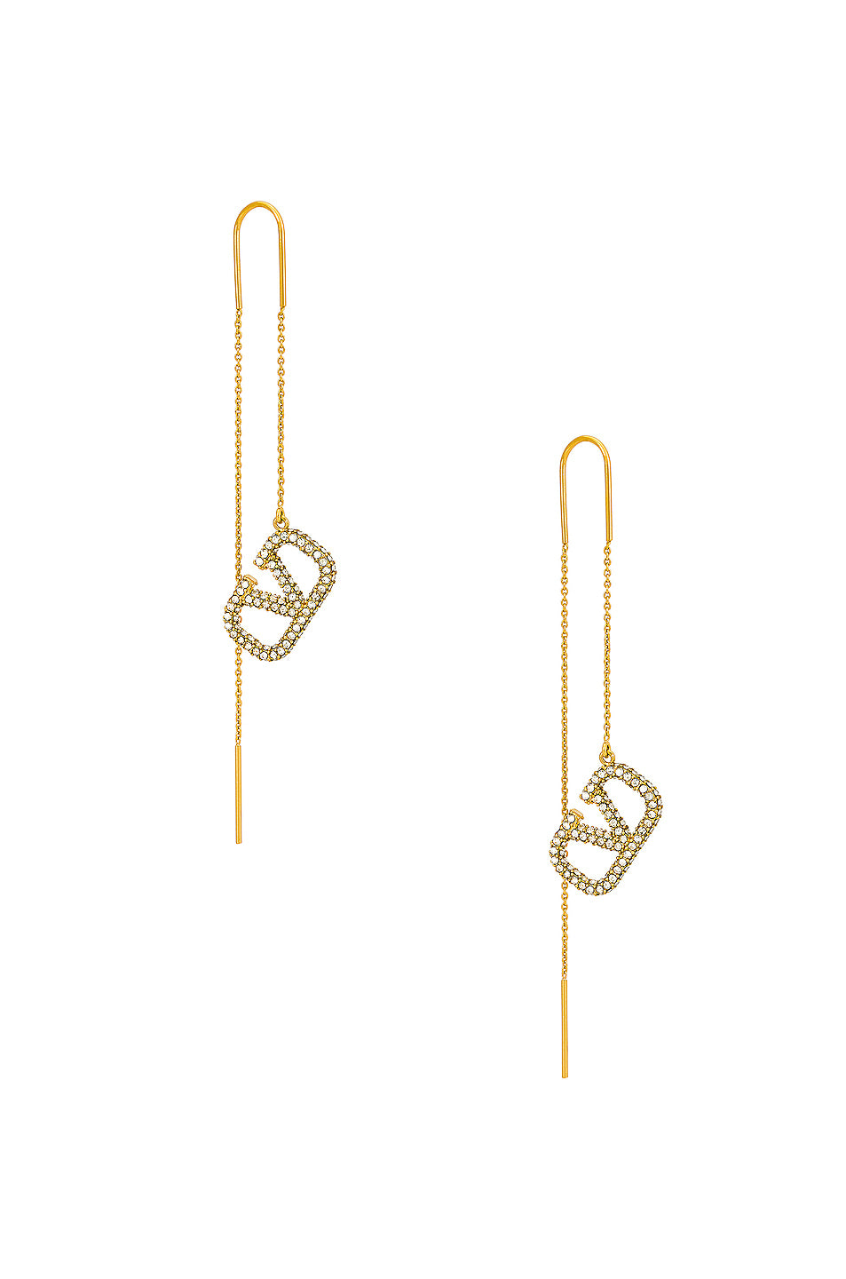 V Logo Signature Drop Earrings