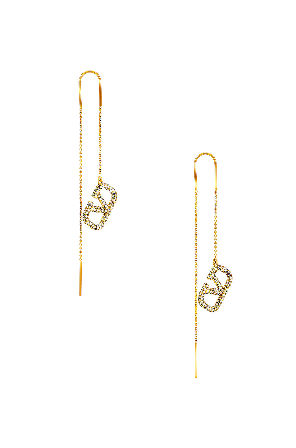 V Logo Signature Drop Earrings