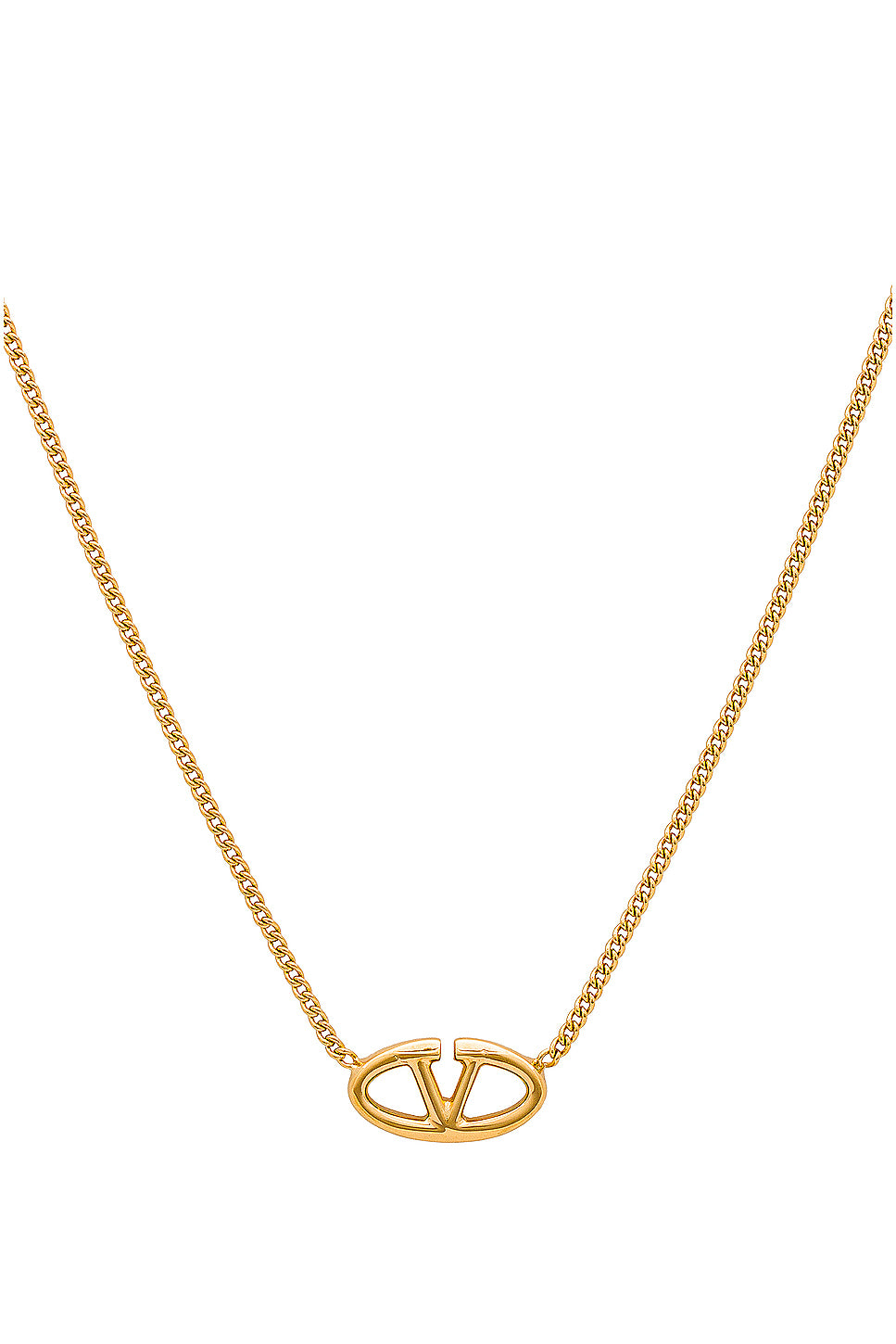 V Logo Moon Necklace