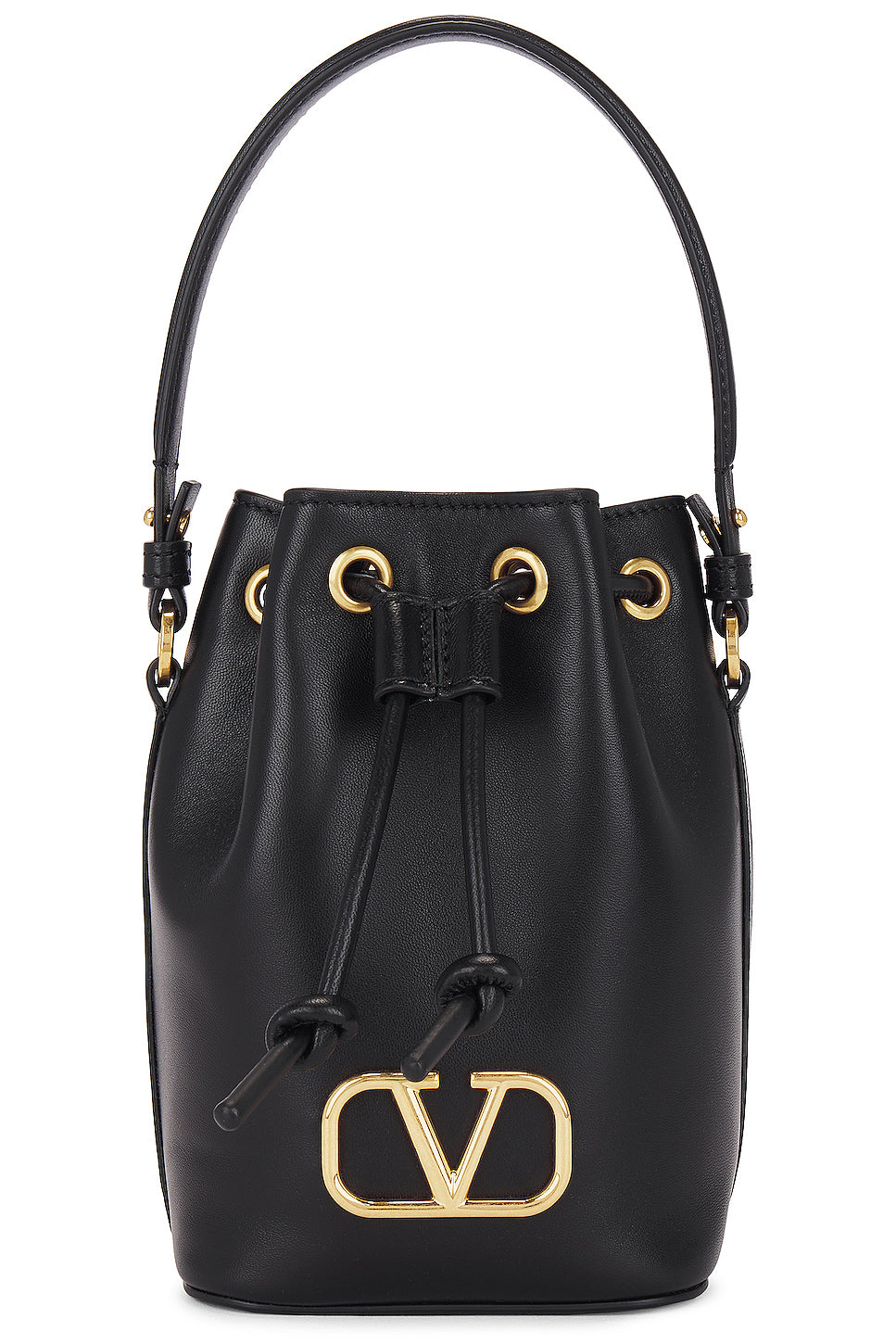 V Logo Signature Mini Bucket Bag