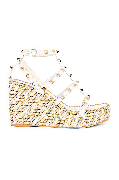 Rockstud Torchon Espadrille Wedges