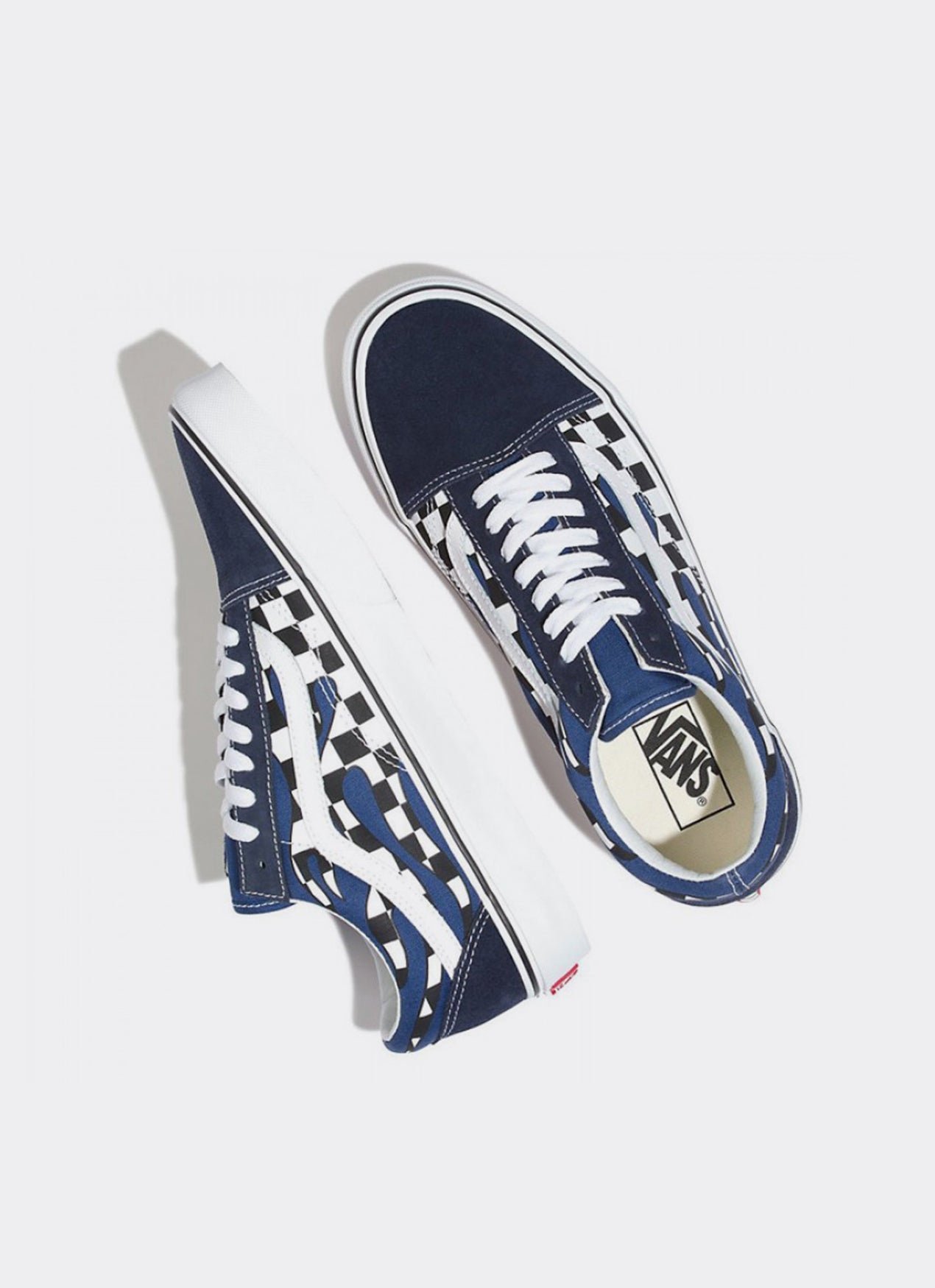 Checker Flame Old Skool  - Blue