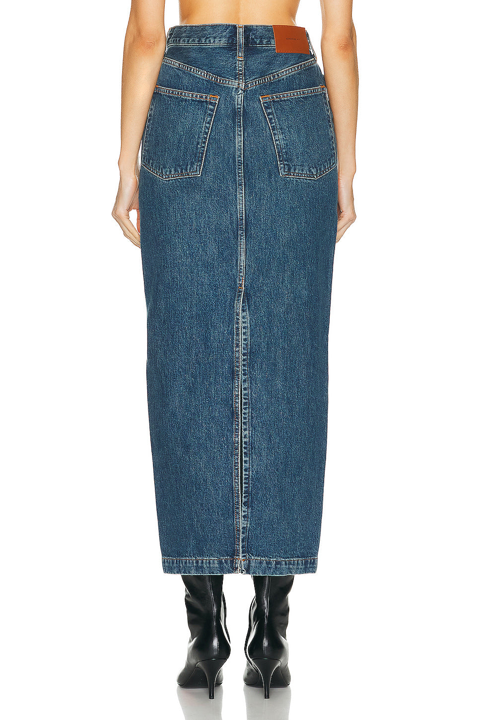 Denim Column Skirt