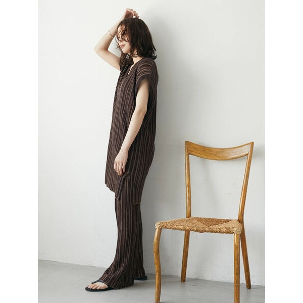 Sakawa Jacquard Knit Stripe Pants