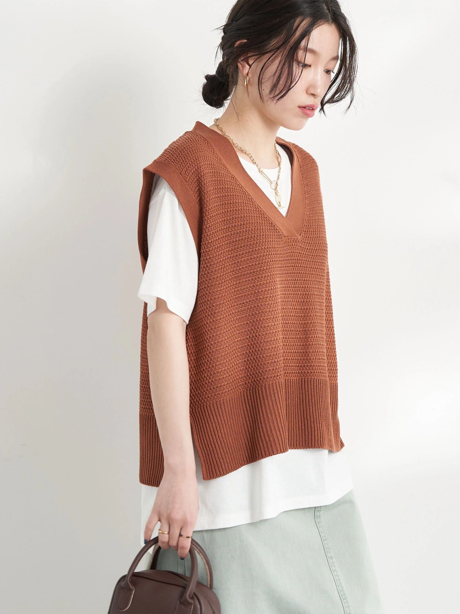 Mercury Jacquard Vest T-shirt SET