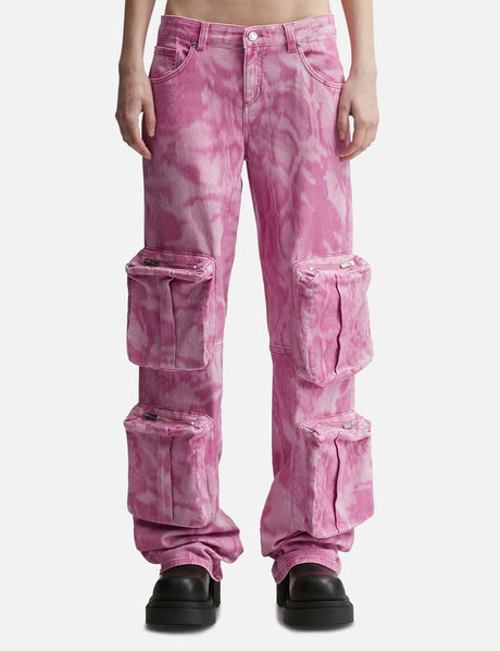 Chiné Camouflage Print Cargo Pants