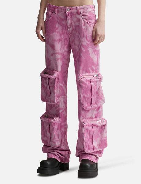 Chiné Camouflage Print Cargo Pants