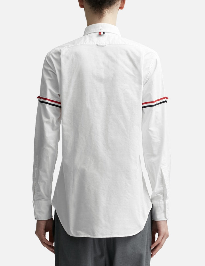 White Oxford Striped Grosgrain Armband Classic Shirt