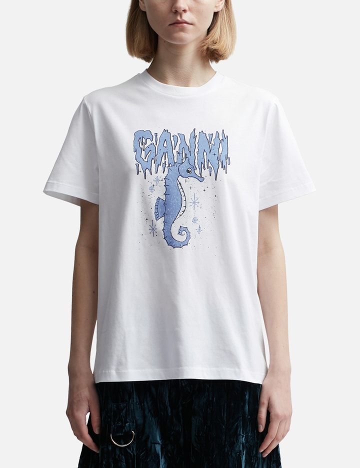 White Relaxed Seahorse T-Shirt